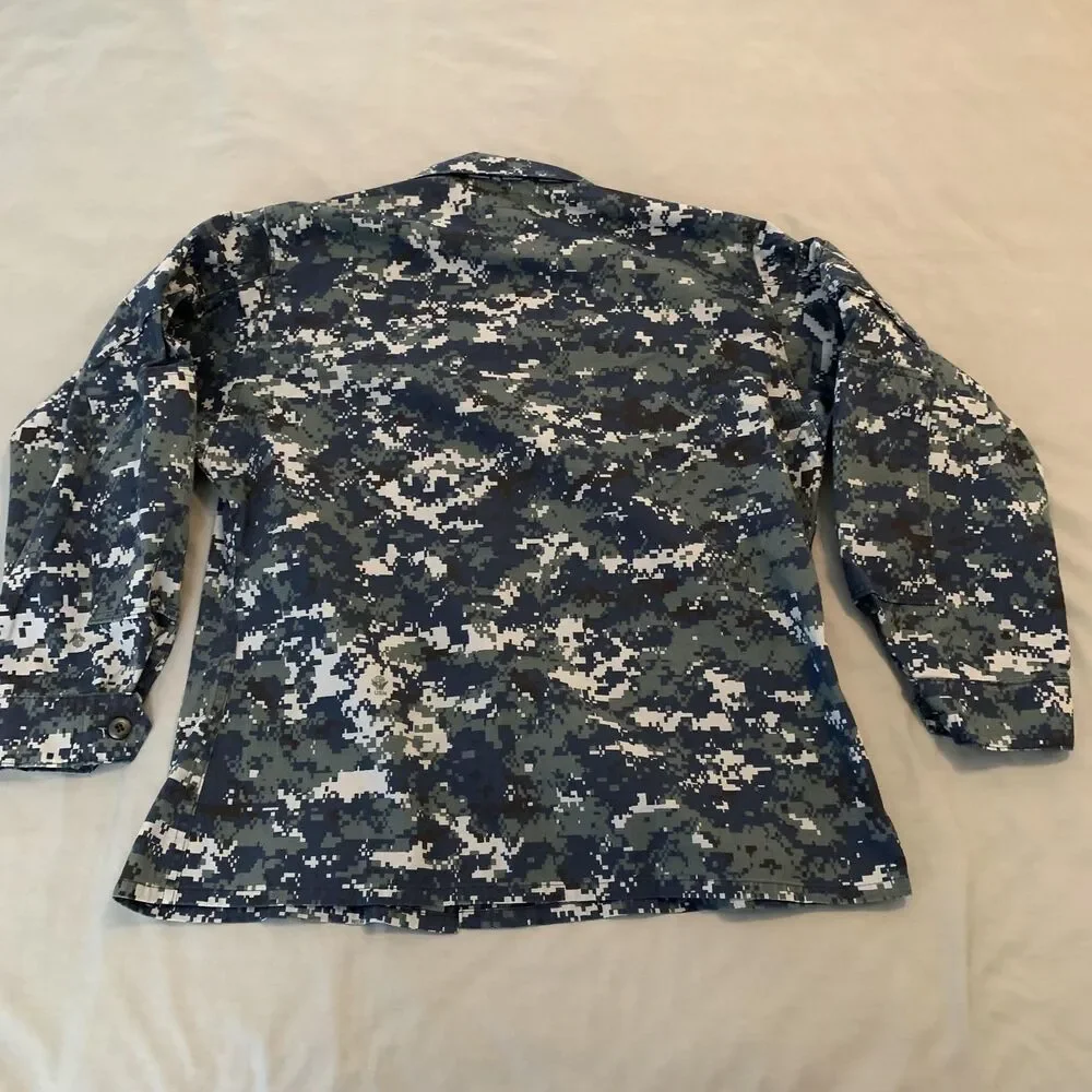 US Naval Sea Cadets NWU‎ Jacket Mens Large Blue Digital Camo USNSCC Navy BDU